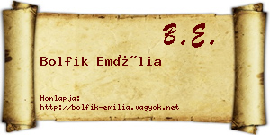 Bolfik Emília névjegykártya
